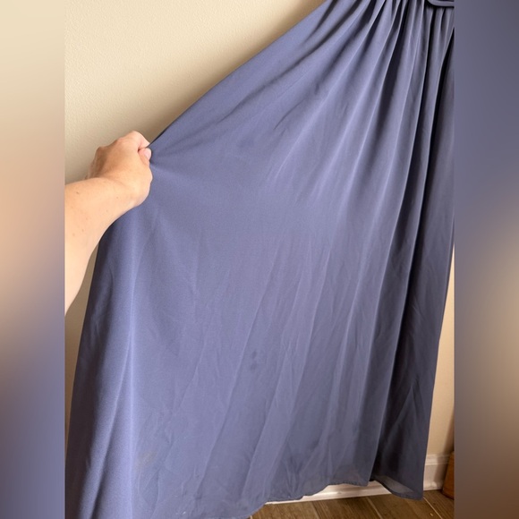 Lulus Maxi Dress Size XXS V-Neck Chiffon Gown Dusty Blue Gray Wedding Bridesmaid - Picture 11 of 16
